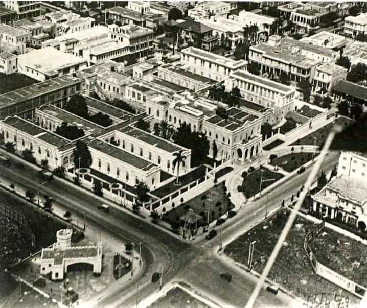 Vista aérea del antiguo Hospital Reina Mercedes donde funcionará la Clínica Pinard del Dr. Eusebio Hernández 