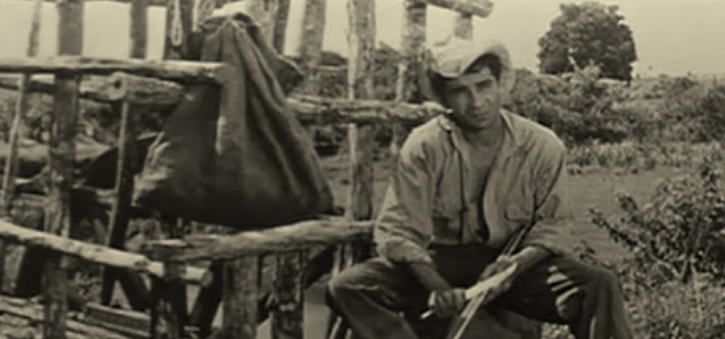 Erdwin Fernández en el personaje de Jarecho durante el rodaje de "Las aventuras de Juan Quinquín" (1967)