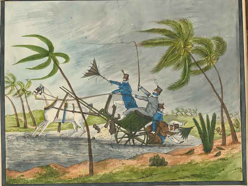 dibujo-de-un-huracán-en-1812-jamaica