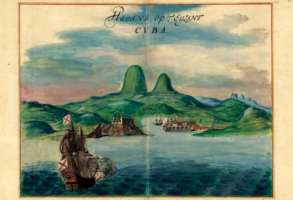 bahia de la habana barco grabado antiguo