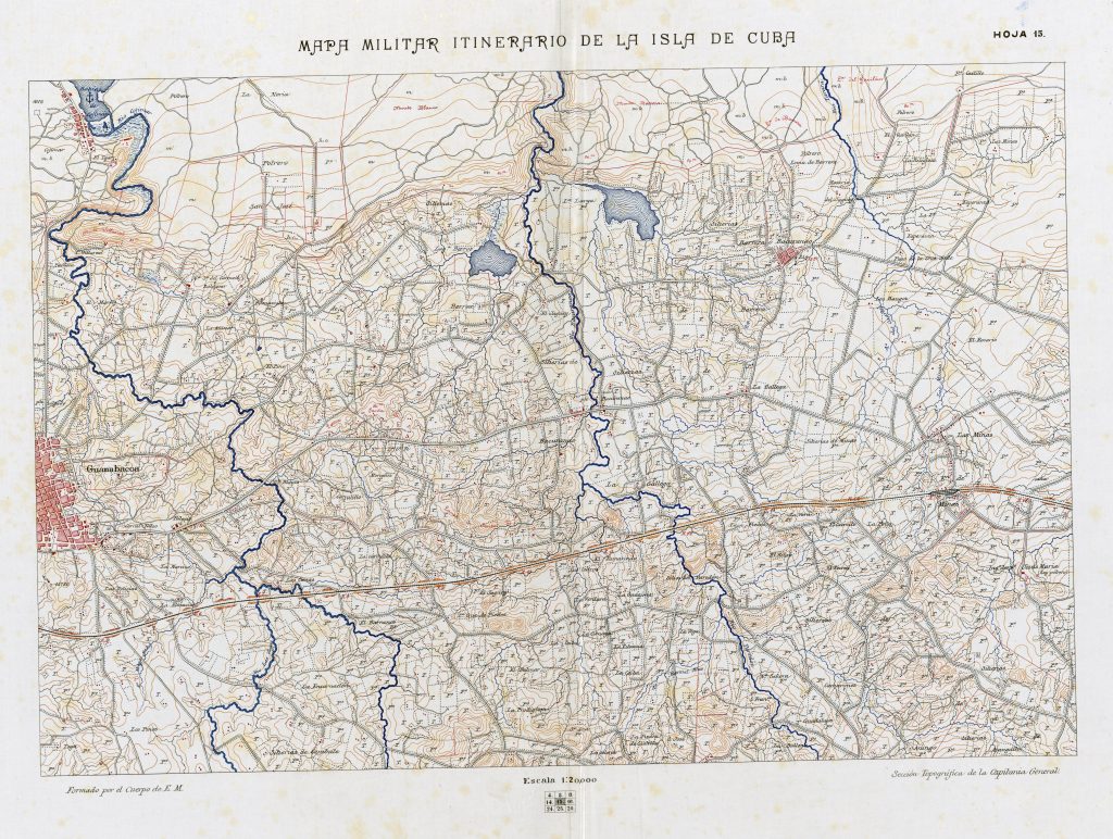 Mapa Militar de Guanabacoa y alrededores 1890. La Habana