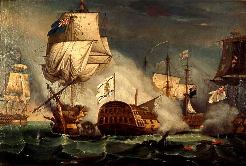 combate-naval-barcos-ingleses-y-españoles