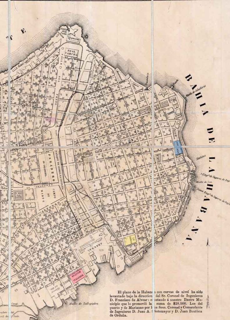 Archivo General de la Isla de Cuba, mapa de las zonas