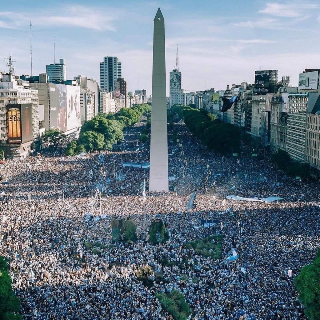 Buenos Aires festejos por la victoria de Argentina