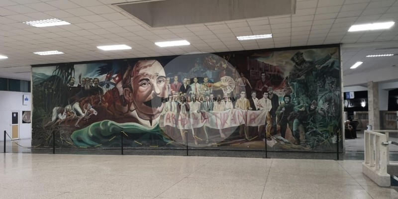 Mural en la Terminal de Ómnibus de La habana 